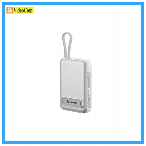 Hedonic P721P 81080QR WH  (CCC 認證 + QR CODE) MagSafe 15W + PD 20W 10000mAh自帶線支架行動電源 # 81080 白色 香港行貨 一年保養